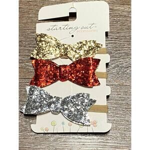 Headwrap Glitter Bows Baby Girl 3 pack‎ Holiday Christmas NWT